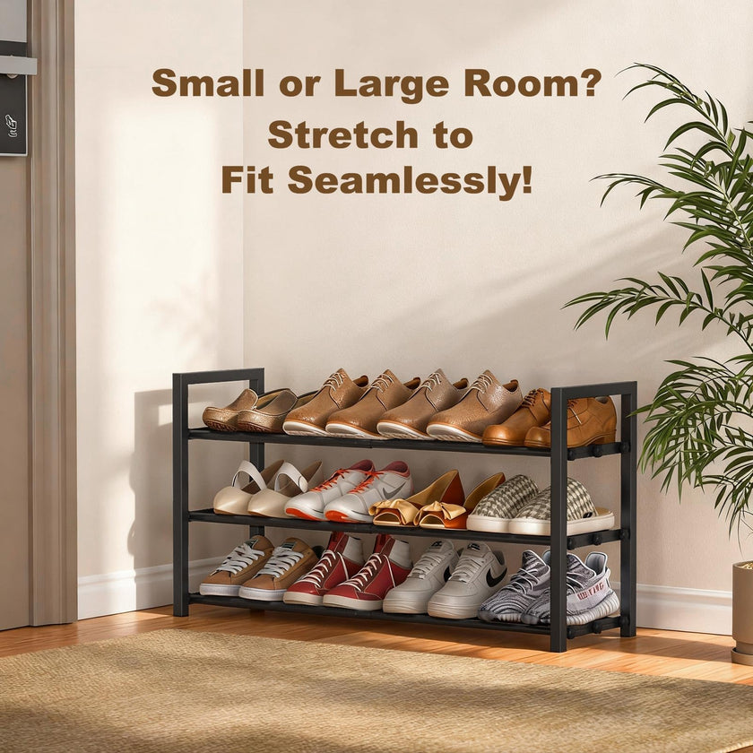Roylvan 3-Tire Expandable Shoe Rack, 17