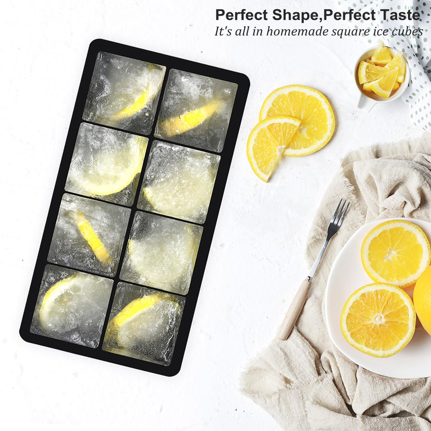Bangp Large Ice Cube Tray for Whiskey,2 Pack Stackable Big Ice Cube Molds Make 16 Big Whiskey Ice Cubes,Easy Release Square Ice Cube Maker for Cocktails,Whiskey,Soups and Frozen Treats 🍁 All In One Marketplace Canada