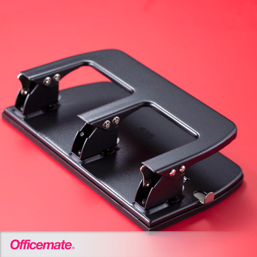 Officemate Medium Duty 3 Hole Punch with Ergonomic Handle, 30 Sheet Capacity, Black (90088) 🍁 All In One Marketplace Canada