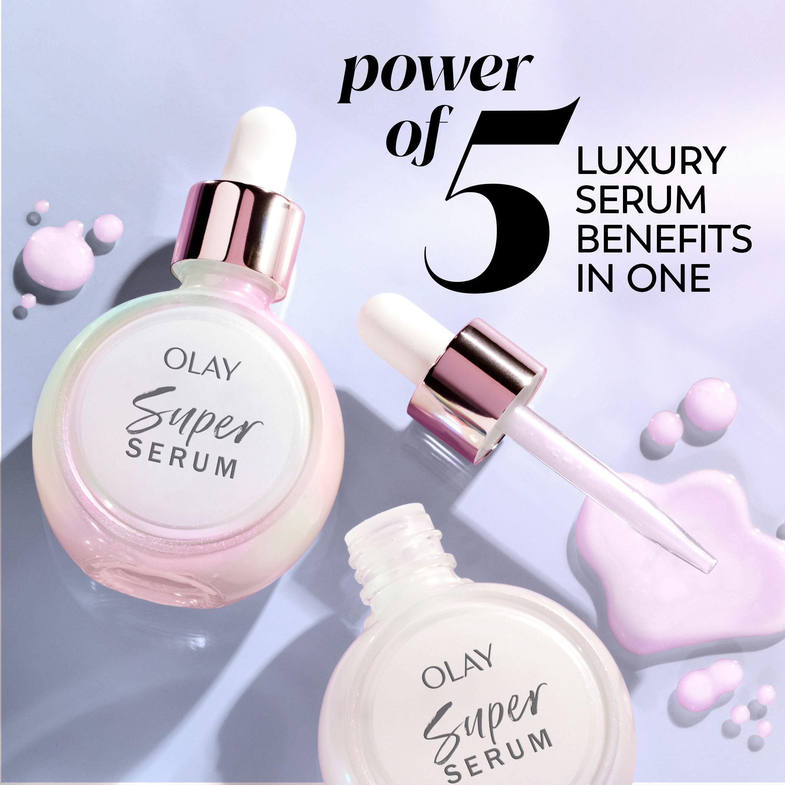 Olay Super Serum - Niacinamide, Vitamin C & E, Collagen Peptide, AHA - 5-in-1 Skin Care Benefits for Face - Healthy Glow, Brightening, Hydrating, Smoothing, Firming, Evens Tone, Anti-Aging, 30 mL 🍁 All In One Marketplace Canada