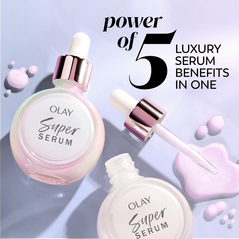 Olay Super Serum - Niacinamide, Vitamin C & E, Collagen Peptide, AHA - 5-in-1 Skin Care Benefits for Face - Healthy Glow, Brightening, Hydrating, Smoothing, Firming, Evens Tone, Anti-Aging, 30 mL 🍁 All In One Marketplace Canada