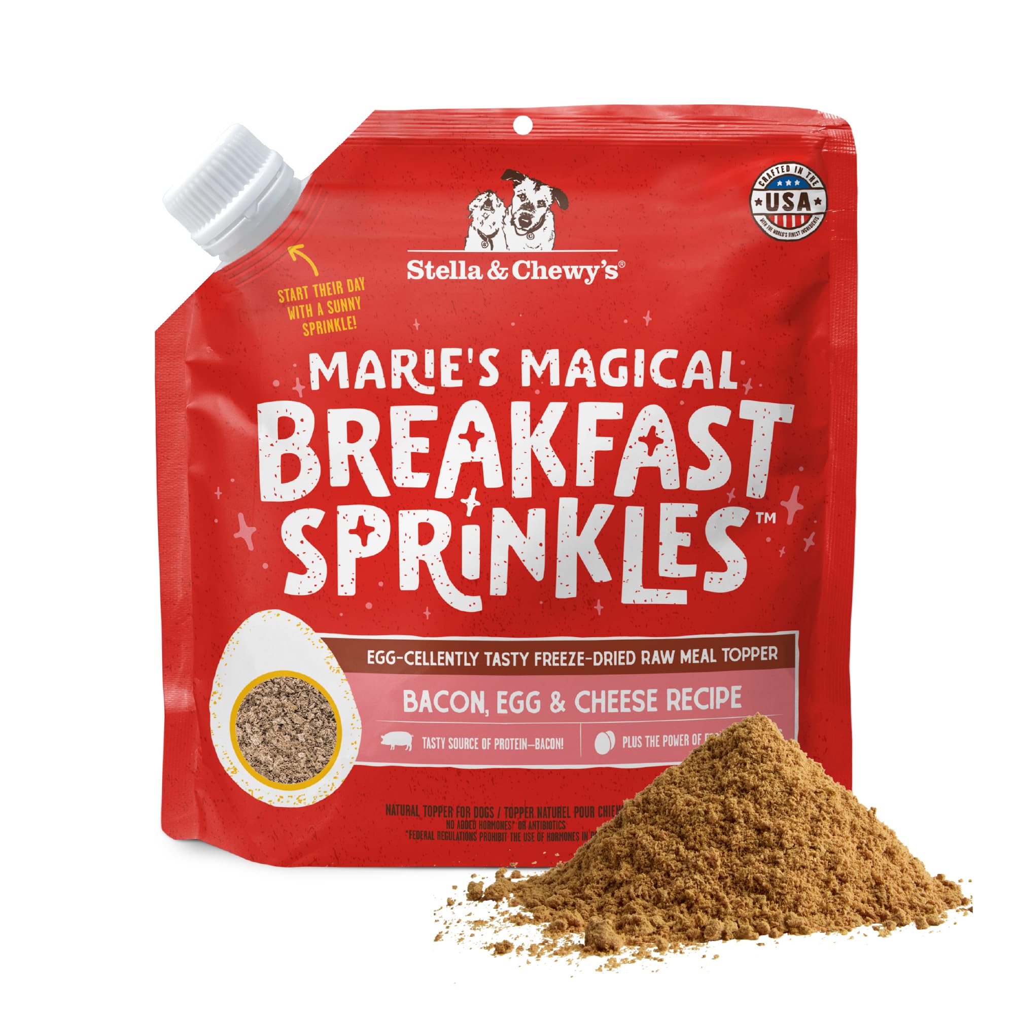 Stella & Chewy's Marie's Magical Breakfast Sprinkles Freeze-Dried Raw Bacon, Egg & Cheese Recipe Grain-Free Dog Food Topper, 198g Bag 🍁 All In One Marketplace Canada