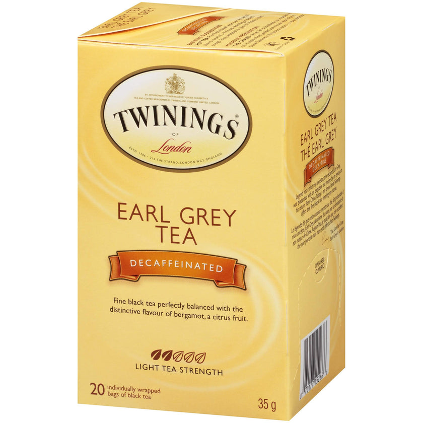 Twinings Decaf Earl Grey Individually Wrapped Teabags, Naturally Caffeine-Free, Black Tea Enhanced with Bergamot Citrus, 20 Count (Pack of 6), Enjoy Hot or Iced 🍁 All In One Marketplace Canada