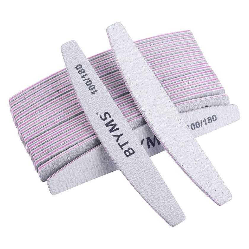 BTYMS 25 Pcs Nail Files 100/180 Grit Double Sided Emery Boards Coarse and Medium Nail File for Acrylic Nails and Natural Nails 🍁 All In One Marketplace Canada