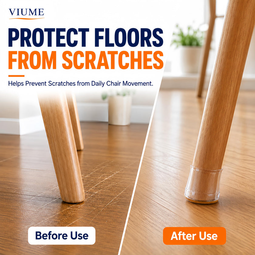 32 Pcs Chair Leg Floor Protectors for Hardwood Floors Silicone Covers to Protect Wood Tile Floors Felt Pads Furniture Leg Caps Anti-Scratch Reduce Noise (Fit:1.3