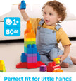MEGA BLOKS First Builders Toddler Blocks Toys Set, Big Building Bag Collection with 80 Pieces and Storage, Blue, Ages 1+ Years 🍁 All In One Marketplace Canada