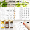 AISIPRIN 24 Pcs Glass Spice Jars with Bamboo Airtight Lids and 398 Labels, 4oz Empty Square Containers Seasoning Storage Bottles - Shaker Lids, Funnel, Brush and Marker Included 🍁 All In One Marketplace Canada