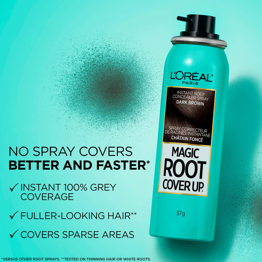 L'Oréal Paris Magic Root Cover Up Root Touch Up, Dark Brown Hair Dye, Root Touch Up Spray for Thinning Hair, Temporary Hair Dye, Grey Coverage, Pack of 2 🍁 All In One Marketplace Canada