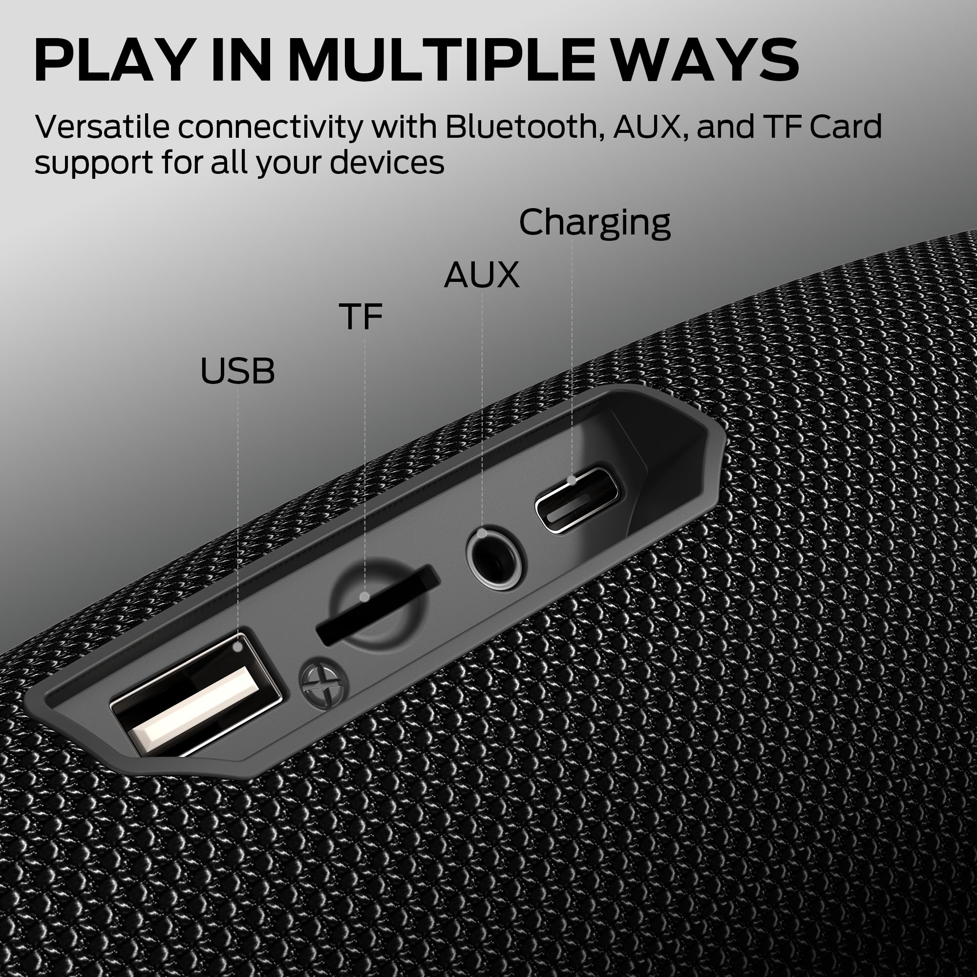 Monster S380 Bluetooth Speaker, Portable Speaker with 40W Stereo Sound, 20H Playtime, IPX6 Waterproof, Bluetooth 6.0, Support AUX/TF Card, TWS Pairing Wireless Speaker for Outdoor Travel Party 🍁 All In One Marketplace Canada