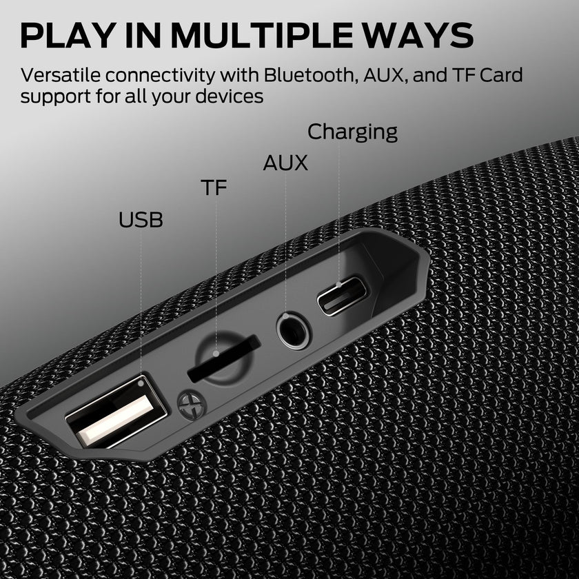 Monster S380 Bluetooth Speaker, Portable Speaker with 40W Stereo Sound, 20H Playtime, IPX6 Waterproof, Bluetooth 6.0, Support AUX/TF Card, TWS Pairing Wireless Speaker for Outdoor Travel Party 🍁 All In One Marketplace Canada