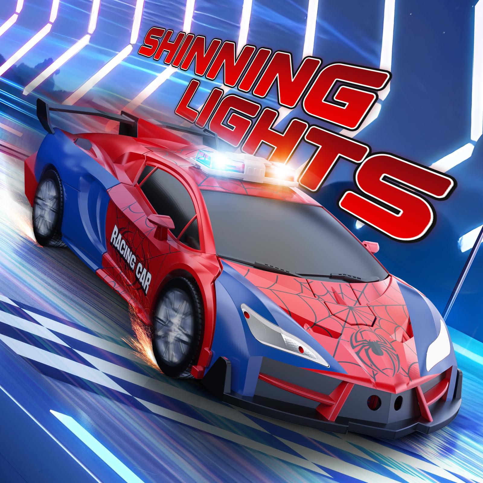 Spider Transform Remote Control Cars for Kids - 2.4GHz RC Police Car for 3 4 5 6 7 8 Year Old Boys, 1:18 Scale Robot Toy Car with One-Key Transformation & 360° Rotation, Kids Christmas Birthday Gifts 🍁 All In One Marketplace Canada