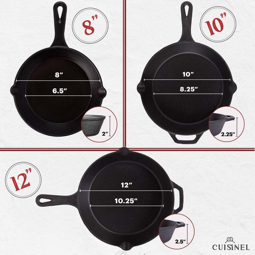 Cast Iron Skillet Set - 8