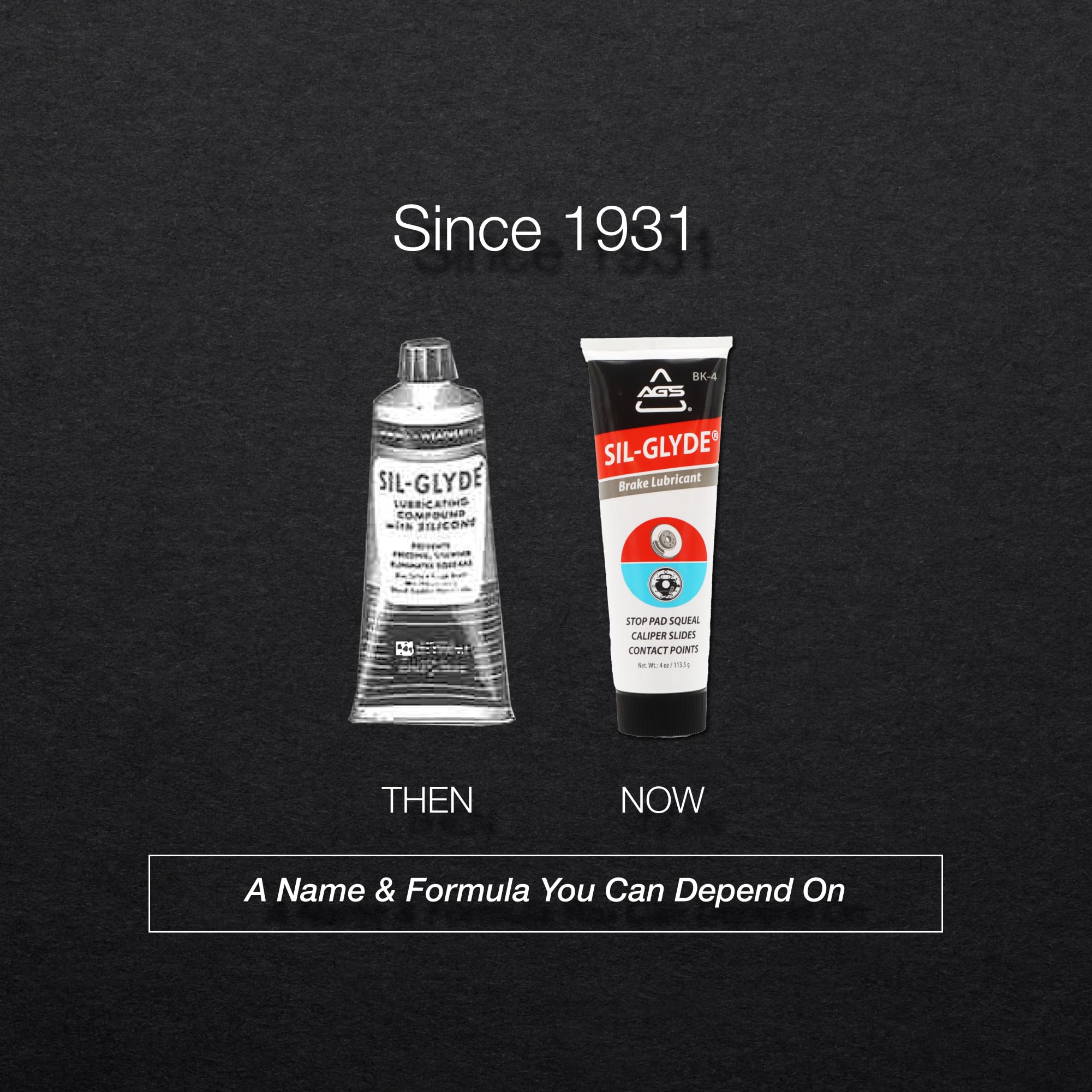 AGS SIL-Glyde 4 oz Tube Silicone Based Brake Assembly Lubricant for Eliminating Disc Brake Squeal - Moisture Proof, Heat Resistant, Rust and Corrosion Protector 🍁 All In One Marketplace Canada