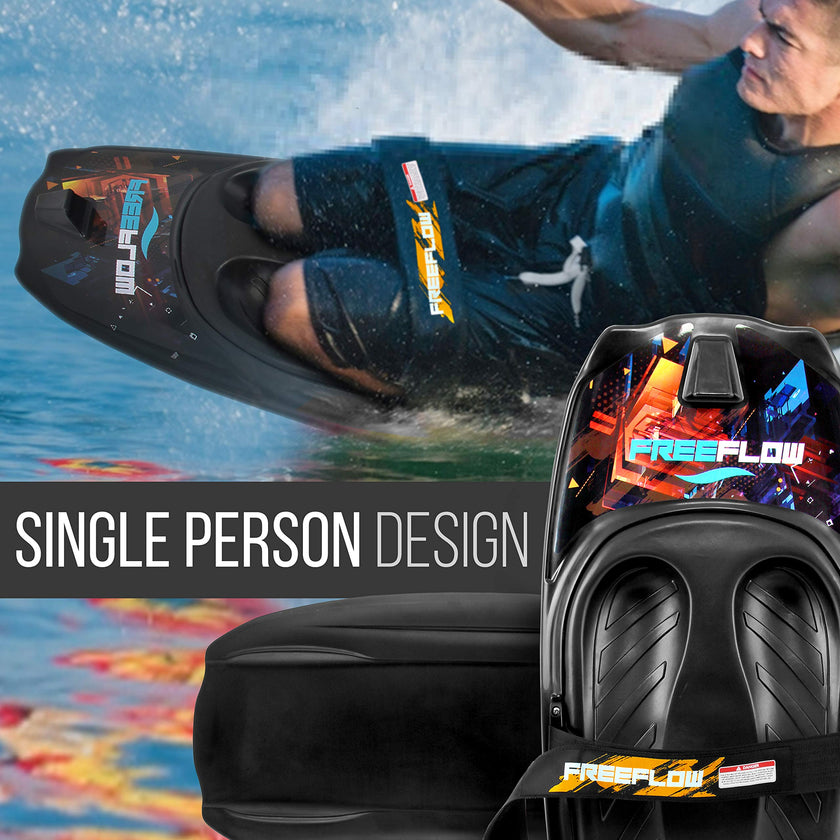 Water Sport Kneeboard with Hook for Kids & Adults, Kneeboard with Strap for Boating, Waterboarding, Kneeling Boogie Boarding, Knee Surfing, (SLKB20), Black/red 🍁 All In One Marketplace Canada