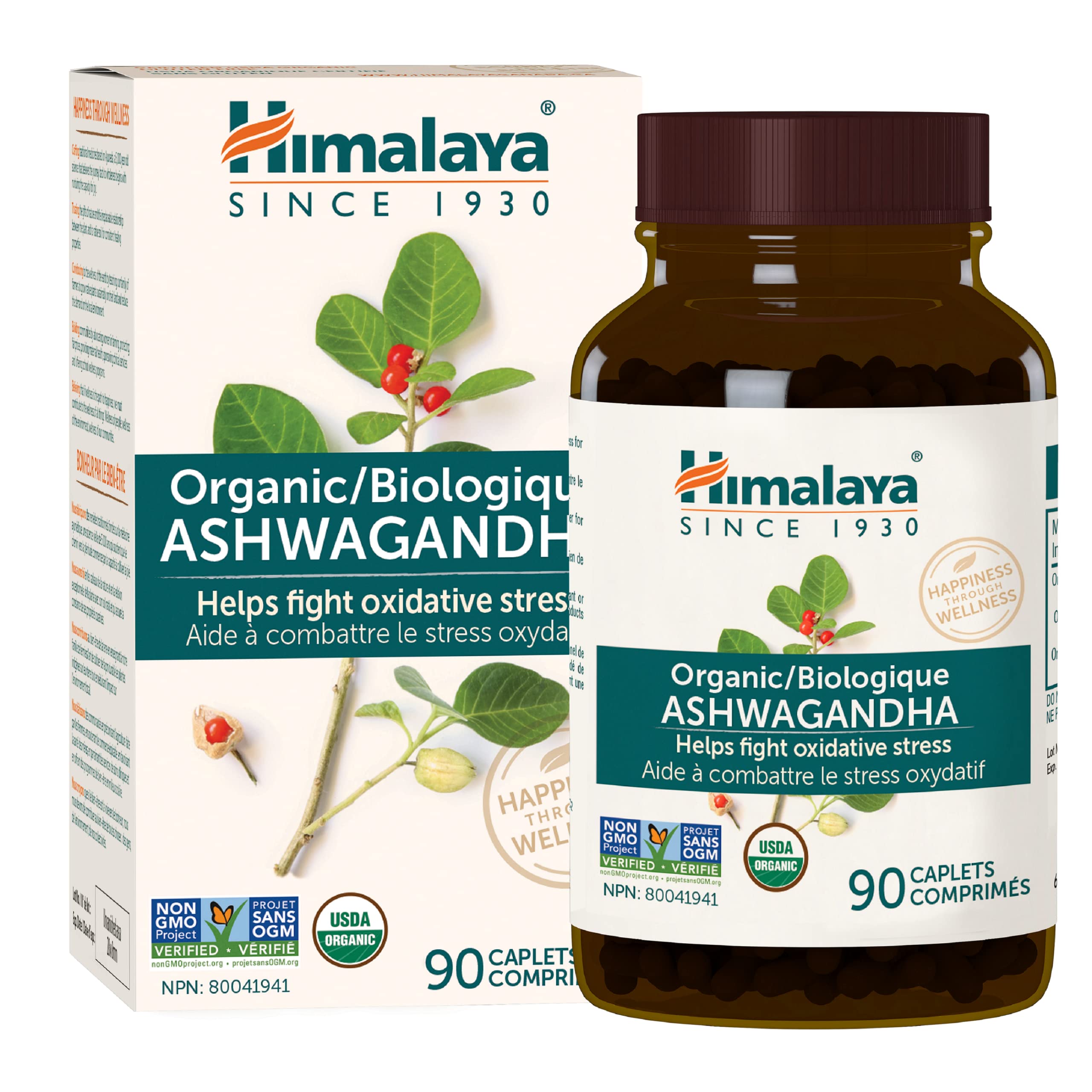 Himalaya Organic Ashwagandha, USDA Certified Organic, Non-GMO, Gluten Free Supplement, 100% Ashwagandha Powder & Extract. (90 Count) 🍁 All In One Marketplace Canada
