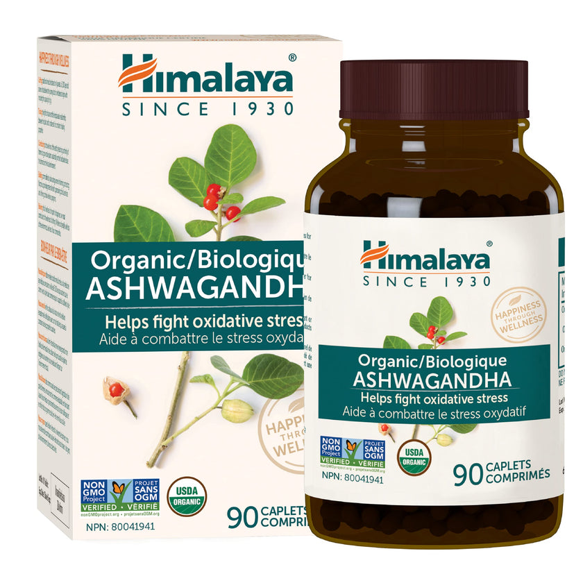 Himalaya Organic Ashwagandha, USDA Certified Organic, Non-GMO, Gluten Free Supplement, 100% Ashwagandha Powder & Extract. (90 Count) 🍁 All In One Marketplace Canada