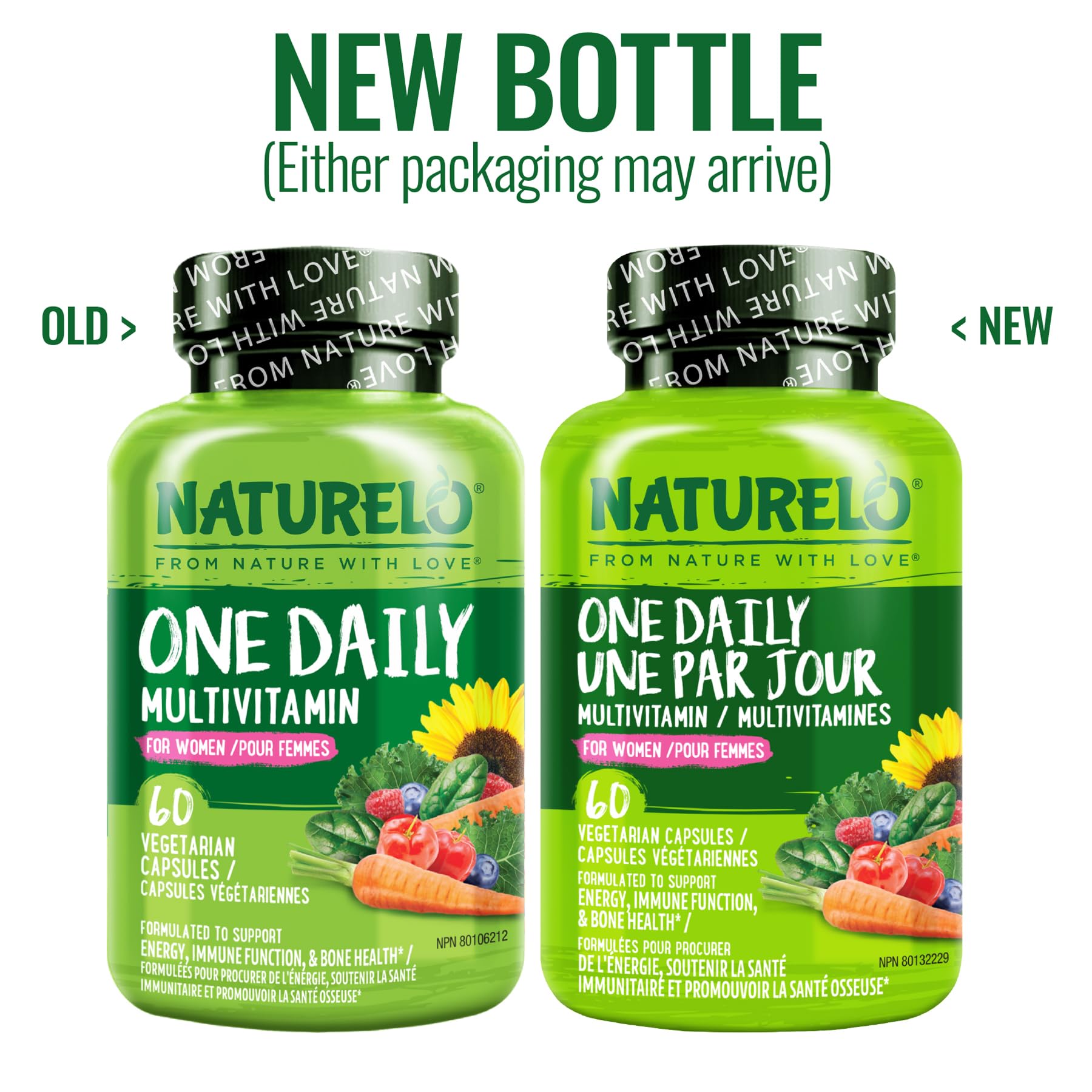 NATURELO One Daily Multivitamin for Women w/Vitamin B12, 60 Ct, Energy Support, Whole Food Daily Women Multivitamin Supplement, Nourish Hair/Skin/Nail, Non-GMO, No Soy, Gluten Free, 2 Month Supply 🍁 All In One Marketplace Canada