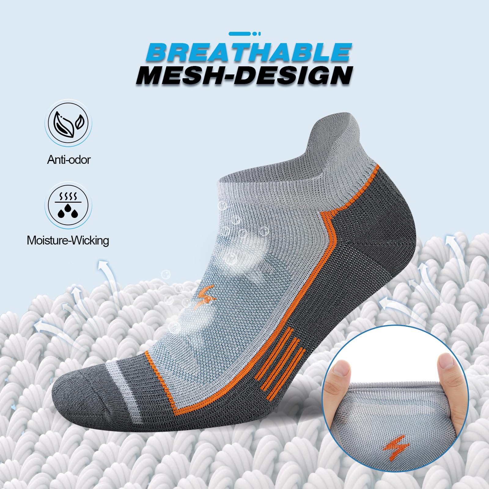 Cirorld Mens Ankle Running Socks, Athletic Cushioned Low Cut Moisture Wicking Cotton Short Sports Socks, 6 Pairs 🍁 All In One Marketplace Canada