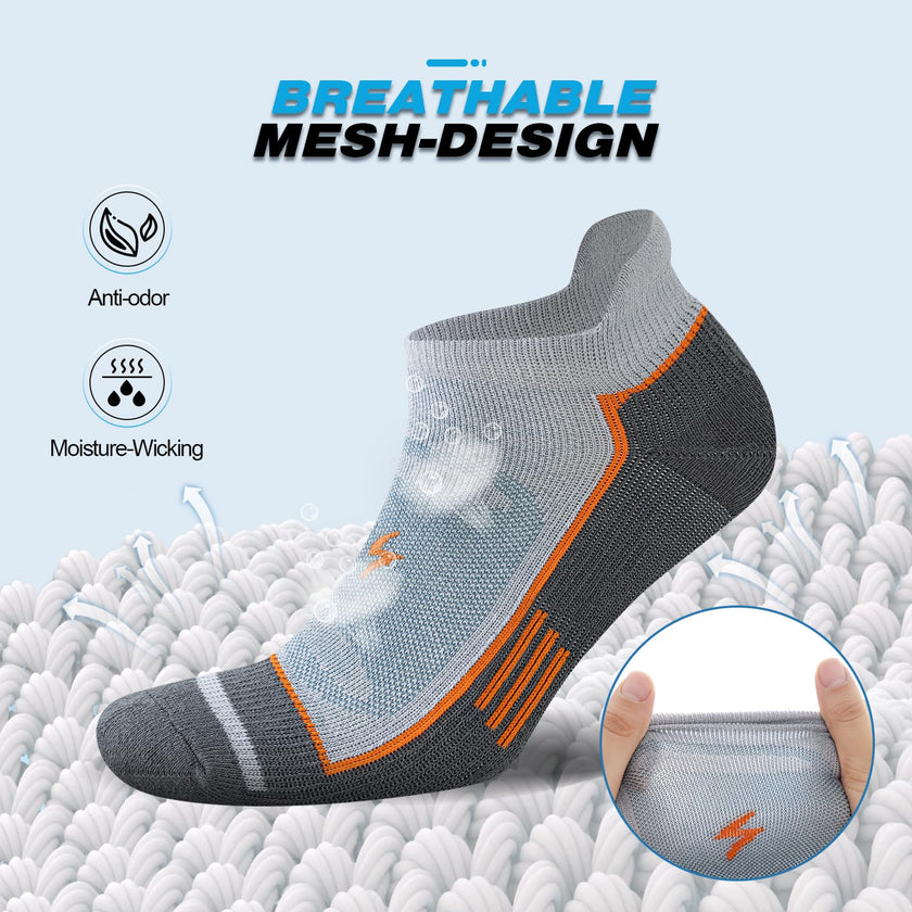 Cirorld Mens Ankle Running Socks, Athletic Cushioned Low Cut Moisture Wicking Cotton Short Sports Socks, 6 Pairs 🍁 All In One Marketplace Canada
