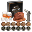Whiskey Smoker Kit with Torch - 6 Flavors Wood Chips, 2 Glasses, 2 Ice Ball Molds - Cocktail Smoker Infuser Kit, Old Fashioned Drink Smoker Kit, Birthday Bourbon Whiskey Gifts for Men,Dad(NO Butane) 🍁 All In One Marketplace Canada