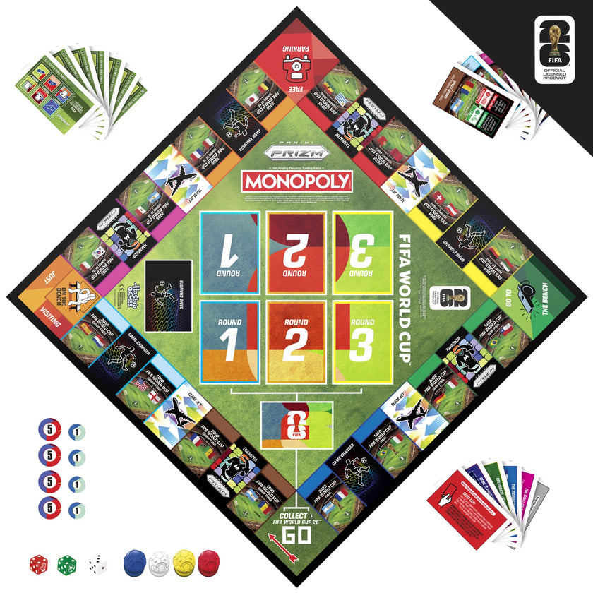 Monopoly Panini Prizm: FIFA World Cup Game I Soccer Board Game with Monopoly Panini Prizm FIFA World Cup 2026 Trading Cards I Ages 8+ (English Version) 🍁 All In One Marketplace Canada