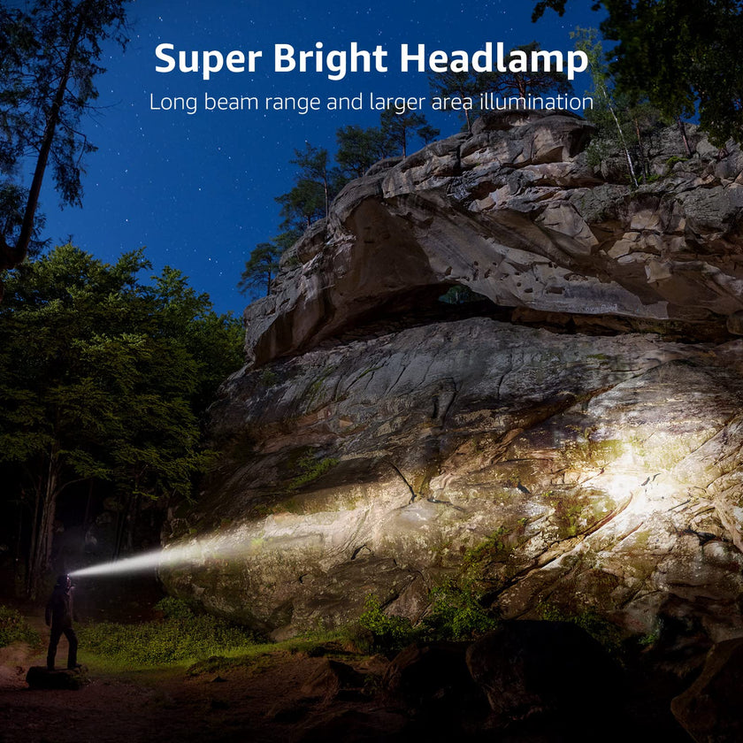 Lepro LED Headlamp Rechargeable, Super Bright Head Torch with Red Light & 5 Modes, Waterproof & Adjustable Headlight, Gear Essentials for Camping, Running, Hiking, Emergency (USB Cable Included) 🍁 All In One Marketplace Canada