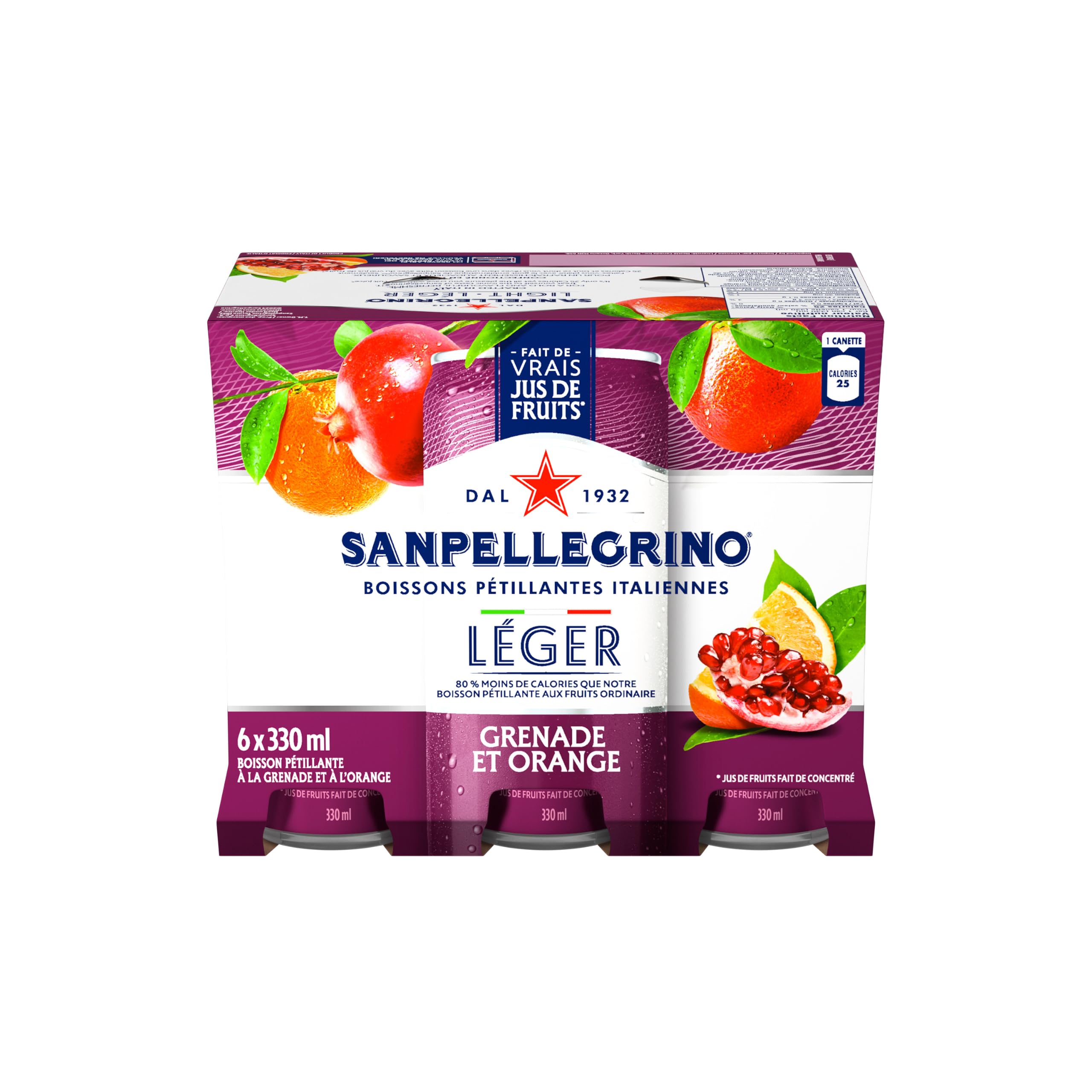 San Pellegrino Light Pomegranate & Orange, Sparkling Beverage, 24 x 330ml 🍁 All In One Marketplace Canada