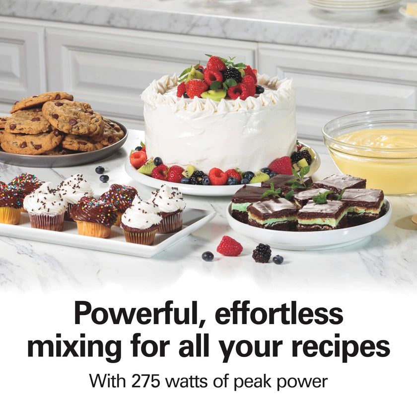 Hamilton Beach 6-Speed Electric Hand Mixer for Baking, 275W, Easy Clean Beaters, Dough Hooks, Whisk, Snap-On Storage Case, Black (62639C) 🍁 All In One Marketplace Canada