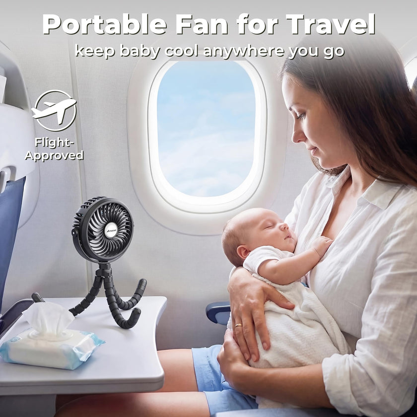 AMACOOL Battery Operated Stroller Fan Flexible Tripod Clip On Fan with 3 Speeds and Rotatable Handheld Personal Fans for Car Seat Crib Bike Treadmill 🍁 All In One Marketplace Canada