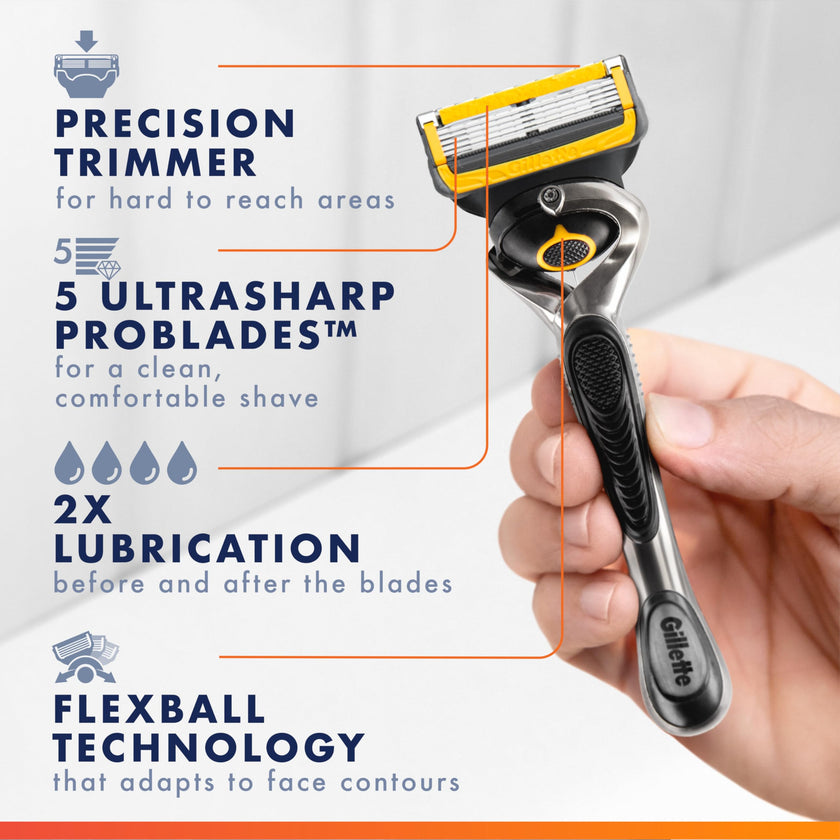 Gillette ProShield Mens Razor, 1 Handle + 5 Blade Refills, 1 Count (Pack of 1) 🍁 All In One Marketplace Canada