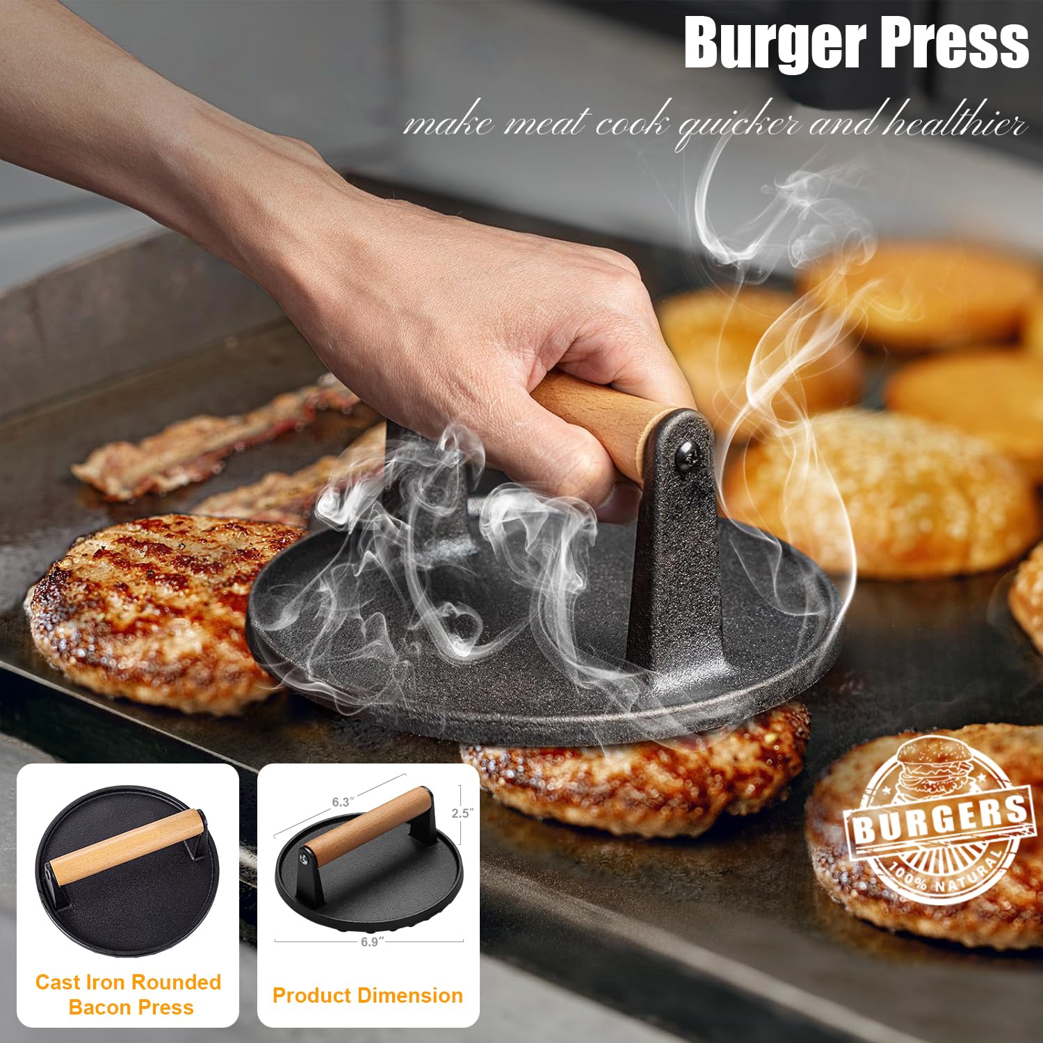 27pcs Griddle Accessories Kit for Blackstone, Professional Hibachi Flat Top Grill Tools, Enlarged Spatula Gift Set with Basting Cover，Burger Press Patty Maker for Outdoor BBQ Teppanyaki 🍁 All In One Marketplace Canada