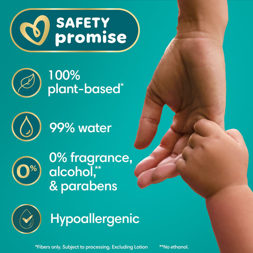 Pampers Free & Gentle 100% Plant-Based Fragrance Free Baby Wipes, 6 pack, 468 Count 🍁 All In One Marketplace Canada