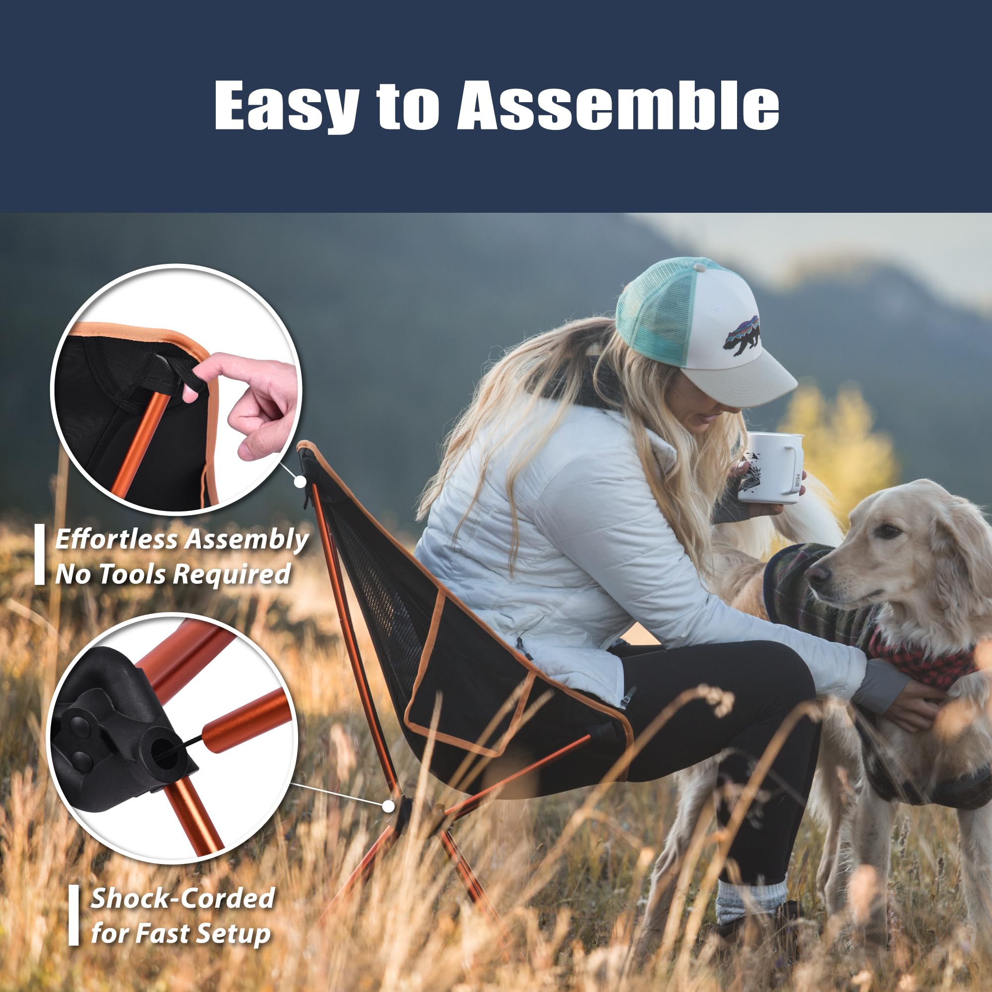 TREKOLOGY YIZI GO Camping Chair for Adult – Compact, Foldable, Lightweight 0.9 kg, 136 kg Capacity, Durable Aluminum, Quick Setup, Ideal for Backpacking, Beach, and Outdoor Adventures (Black) 🍁 All In One Marketplace Canada