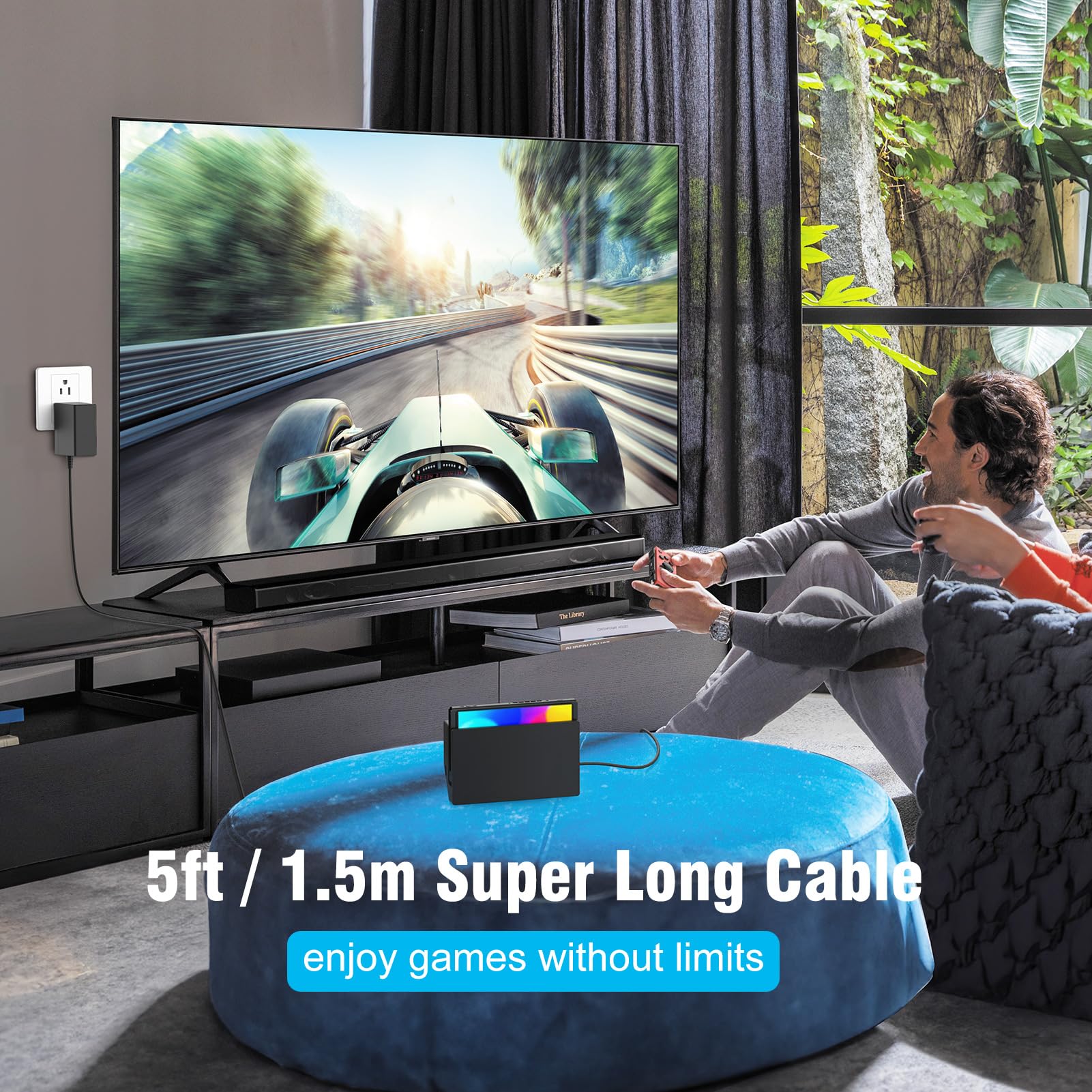 SATURNDOCK 45W Charger Compatible with Nintendo Switch, Fast Charging Power Supply Compatible with Switch OLED/Lite/Steam Deck Dock, Support TV Mode, 15V 2.6A (5ft) 🍁 All In One Marketplace Canada