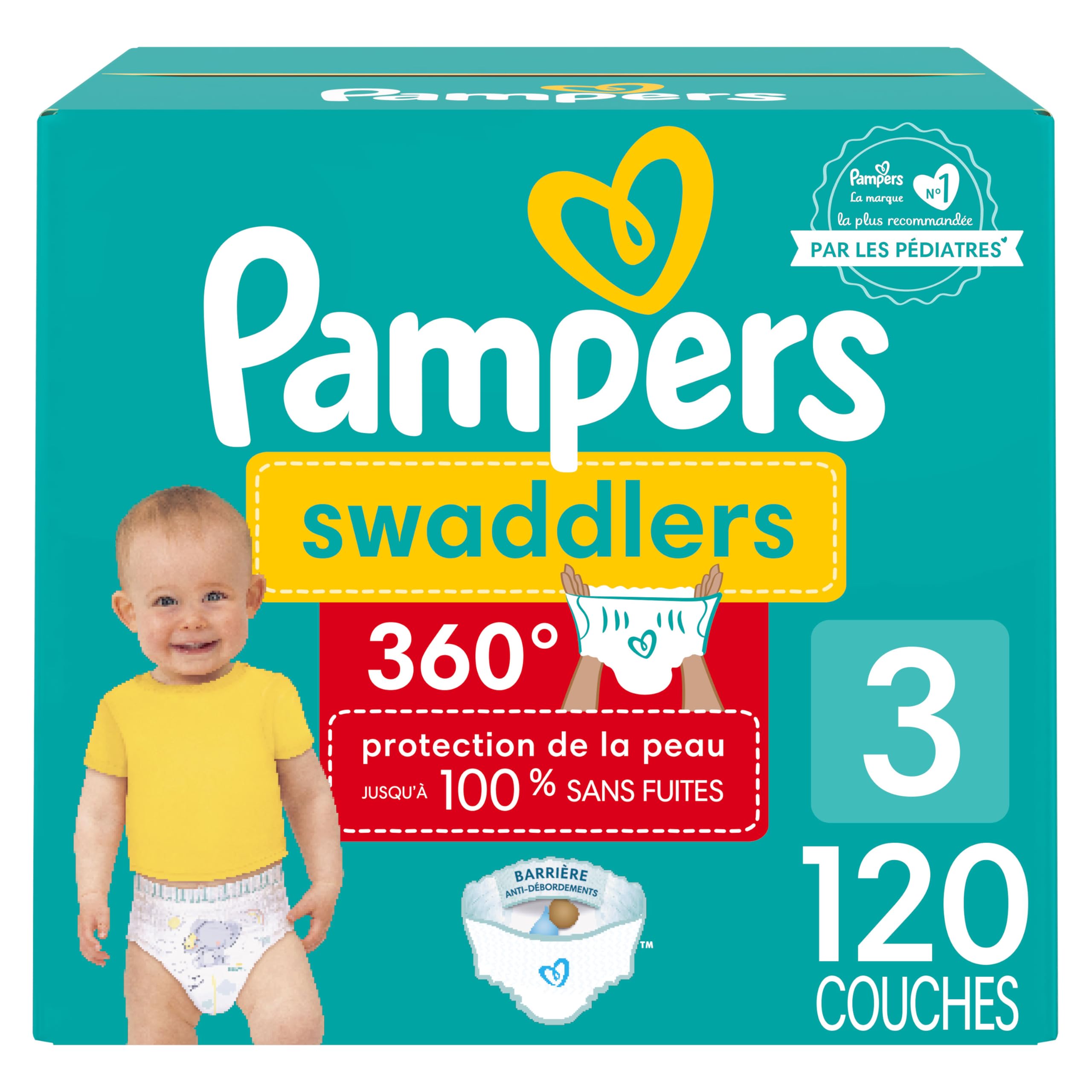 Pampers Swaddlers 360 Pull-On Diapers, Size 3, 120 Count for up to 100% Leakproof Skin Protection and Easy Changes 🍁 All In One Marketplace Canada