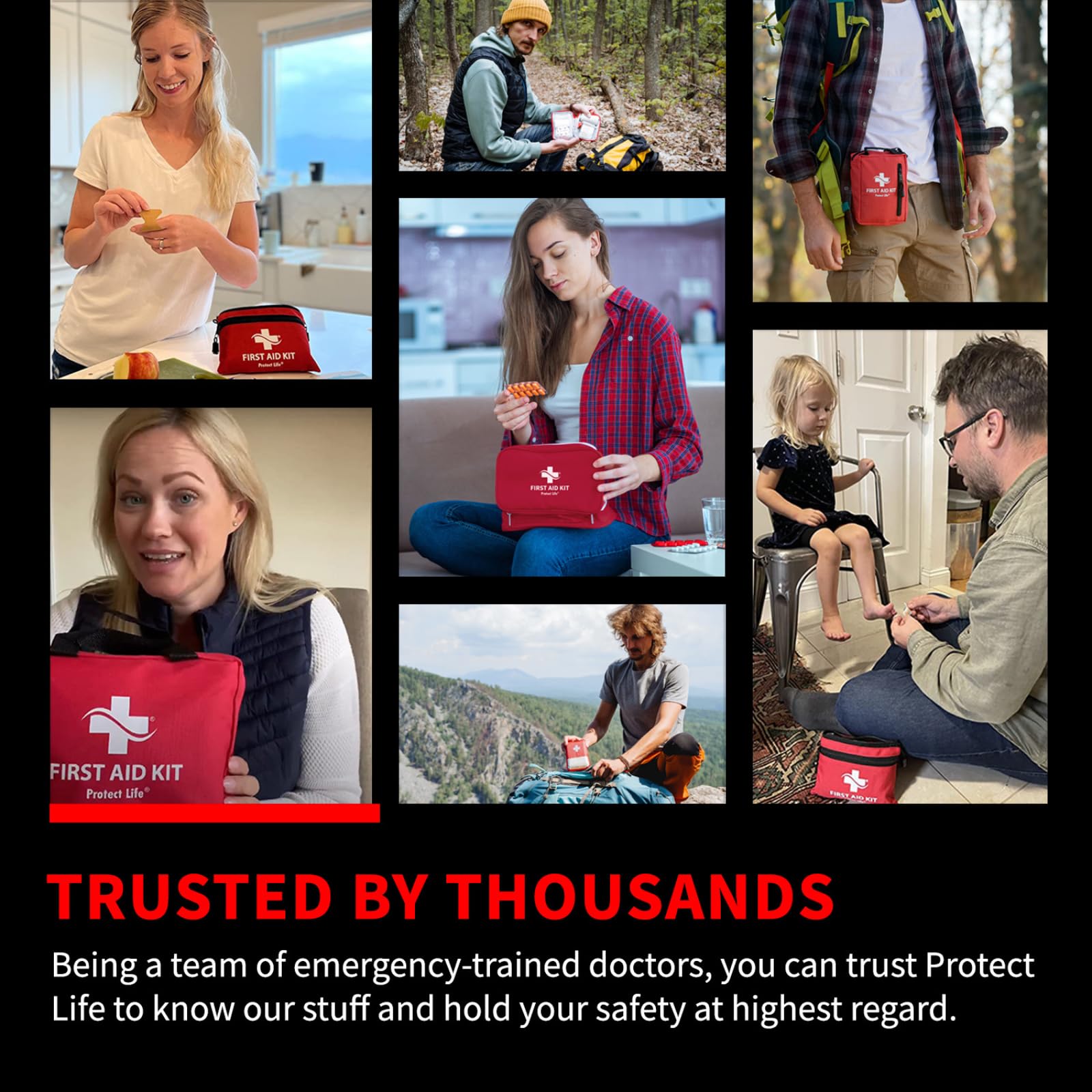 Protect Life 100-Piece First Aid Kit for Home, Business, Car, Camping & Hiking | HSA/FSA Eligible Emergency Survival Medical Kit 🍁 All In One Marketplace Canada