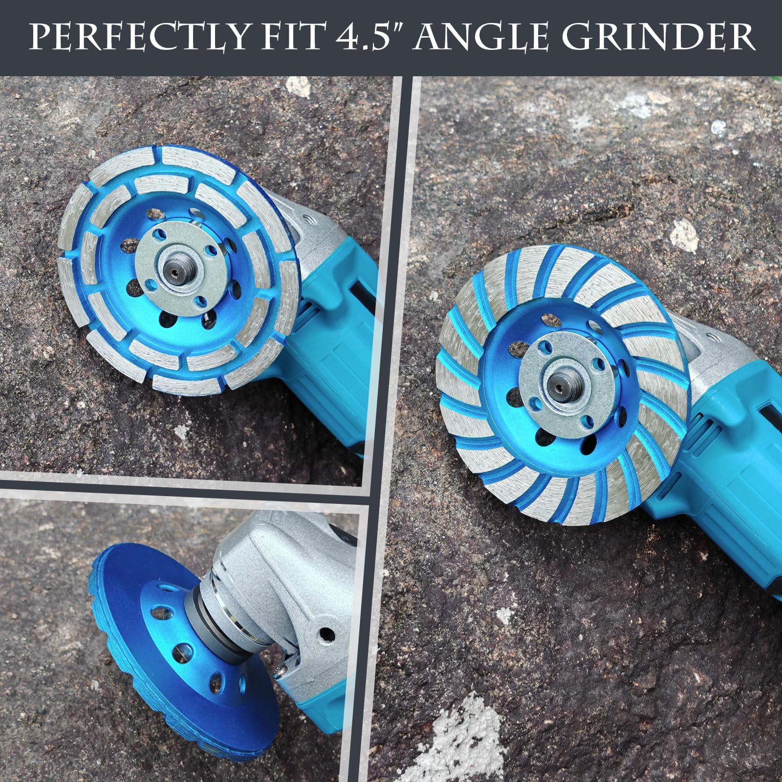 SWIGRANCE 2Pcs Diamond Concrete Grinding Cup Wheels 115mm 4-1/2