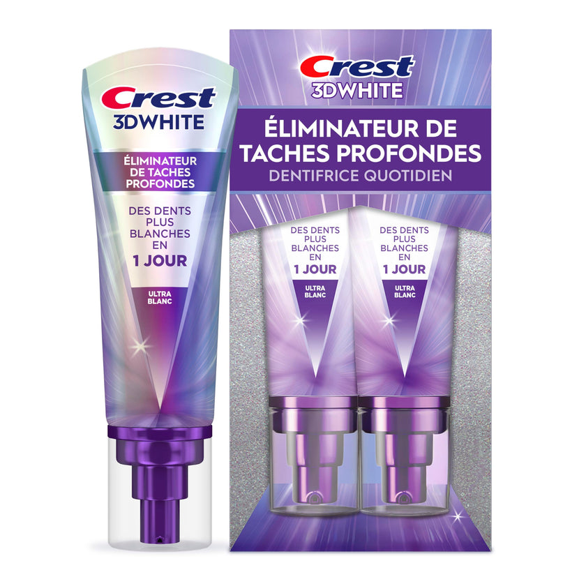 Crest Toothpaste 3DWhite Deep Stain Remover Ultra White - Daily Use - 67mL - Pack of 2 🍁 All In One Marketplace Canada