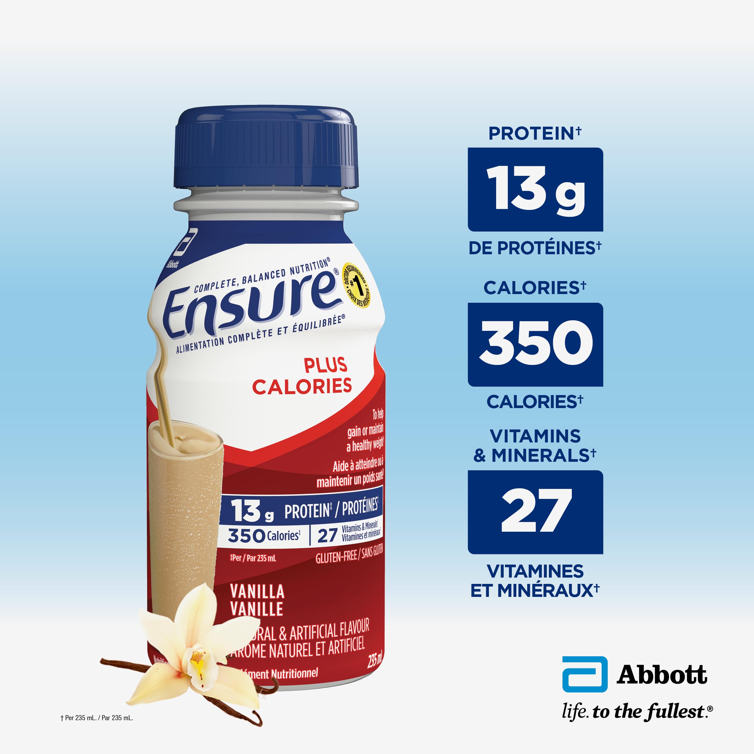 Ensure Plus Calories, Nutritional Supplement Shake Value Pack, To Help With Healthy Weight Gain Or Maintenance, Vanilla, 24 x 235-mL Bottles 🍁 All In One Marketplace Canada