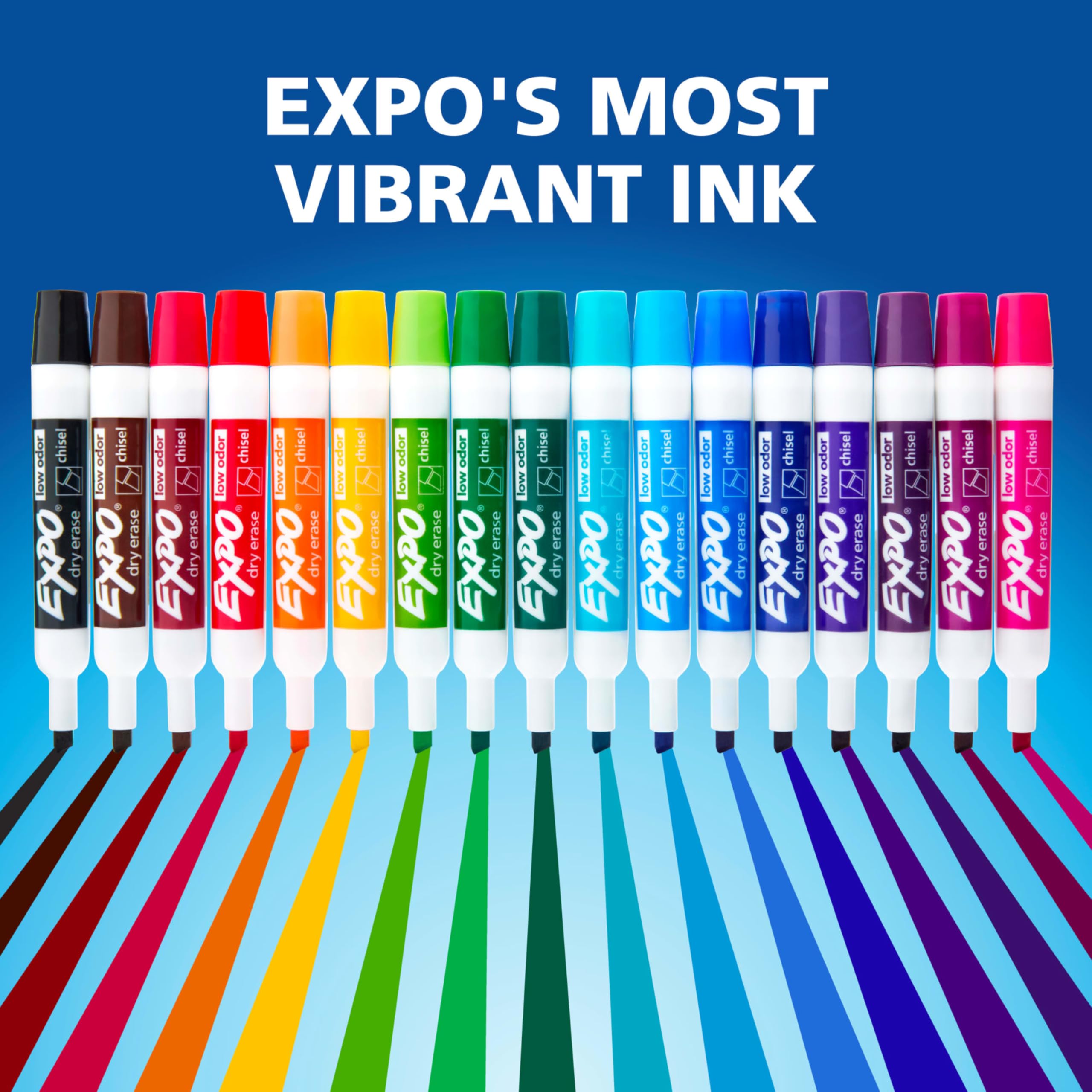 EXPO Dry Erase Markers, Low Odour Ink, Assorted Colours, Chisel Tip, 12 Count 🍁 All In One Marketplace Canada