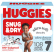 Huggies Size 7 Diapers, Snug & Dry Baby Diapers, Size 7 (31-48 lbs), 108 Count (2 Packs of 54), Packaging May Vary 🍁 All In One Marketplace Canada
