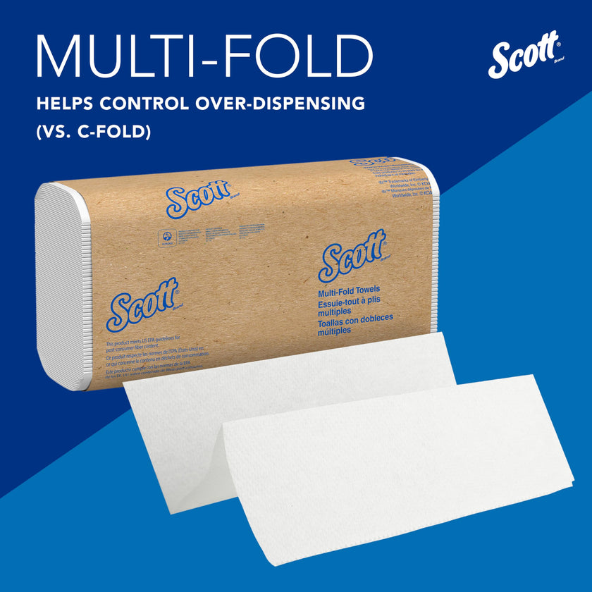 Scott Professional Universal Multifold Paper Towels, Bulk (01840), Absorbency Pockets, White, 9.2