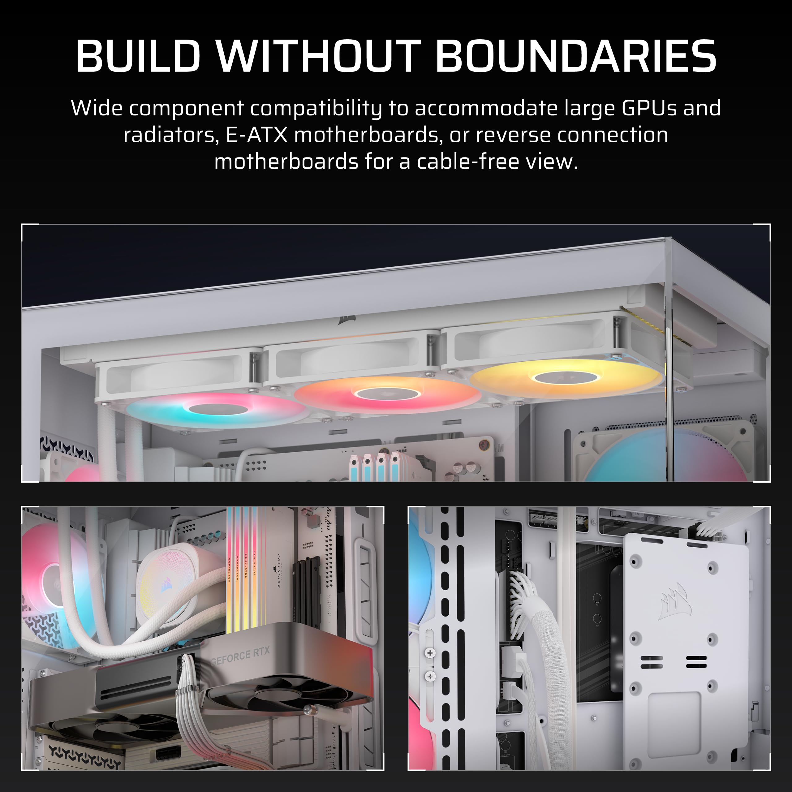 CORSAIR 3500X RS-R ARGB Mid-Tower PC Case – 3X Pre-Installed RS120-R ARGB Fans, GPU Anti-Sag Arm, Fits up to 10x 120mm Fans, Reverse Connection Motherboard Compatible – White 🍁 All In One Marketplace Canada
