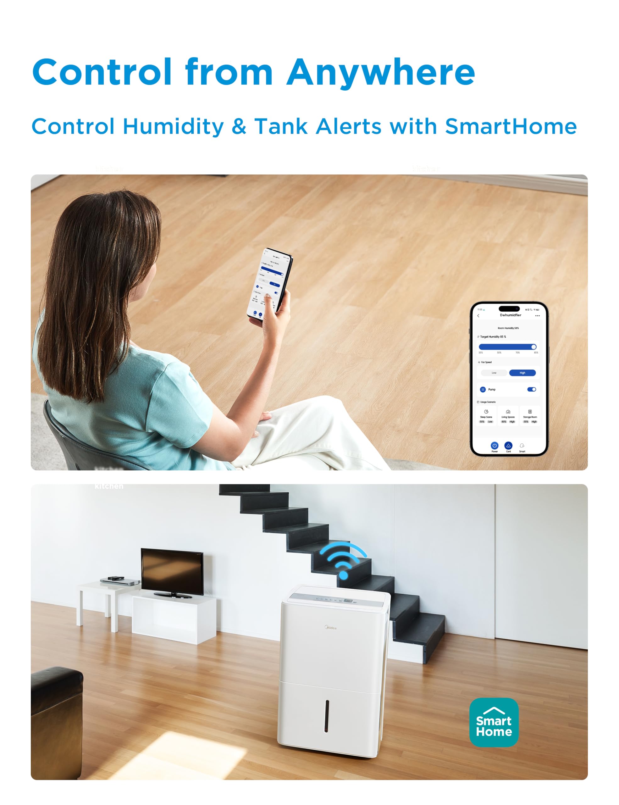 Midea Energy Star Certified Dehumidifier for Basement, WiFi, 50 Pint DOE 🍁 All In One Marketplace Canada