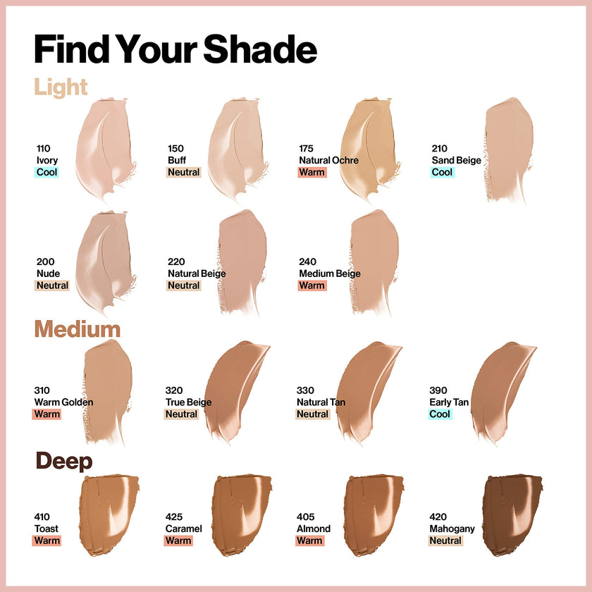 Revlon ColorStay Full Cover Longwear Matte Foundation, Heat & Sweat Resistant Lightweight Face Makeup, Buff (150), 1.0 oz/ 30ml 🍁 All In One Marketplace Canada