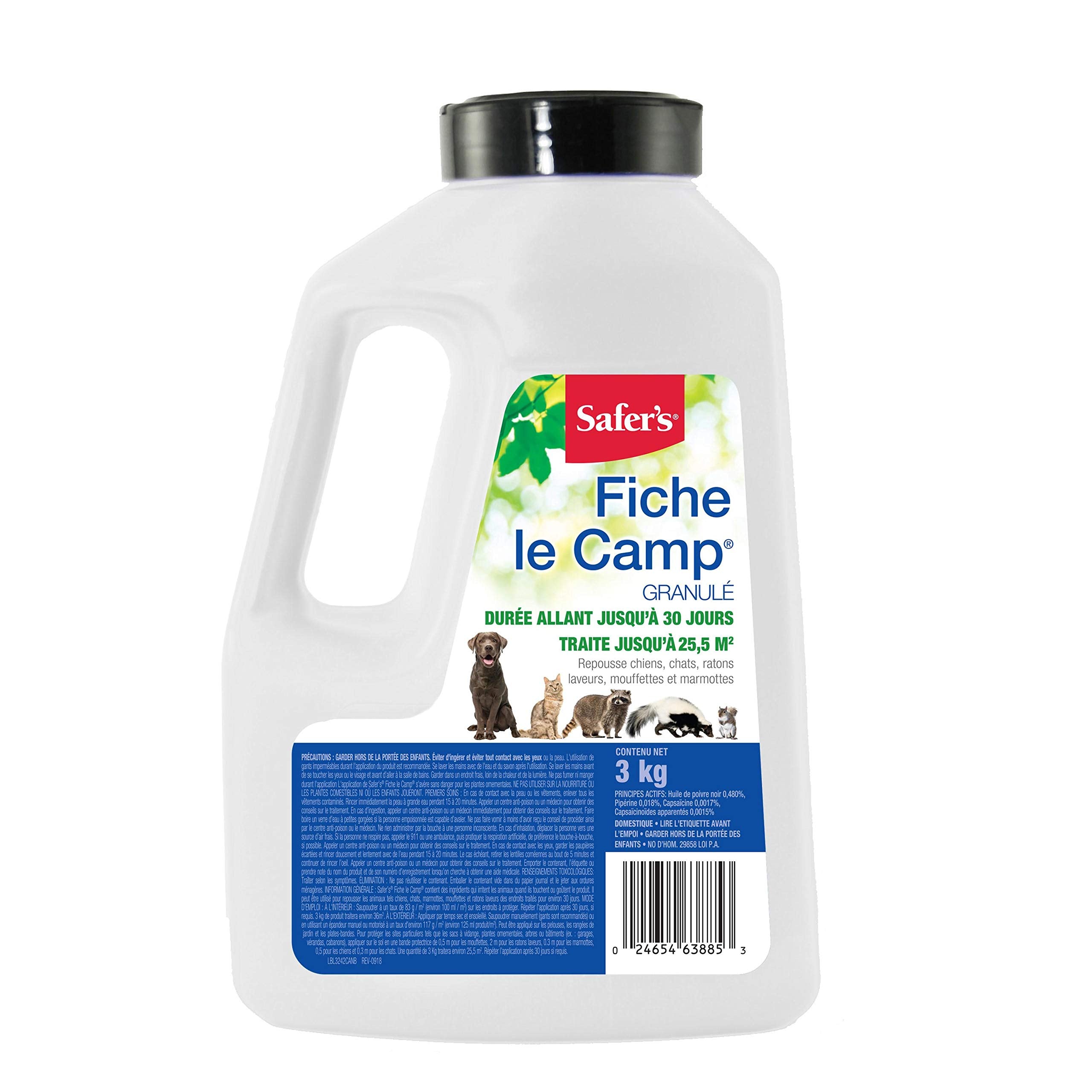 Safer's 3242CAN Critter Ridder Animal Repellent Granules - Repels raccoons, skunks, dogs, cats, squirrels, groundhogs, 3kg 🍁 All In One Marketplace Canada