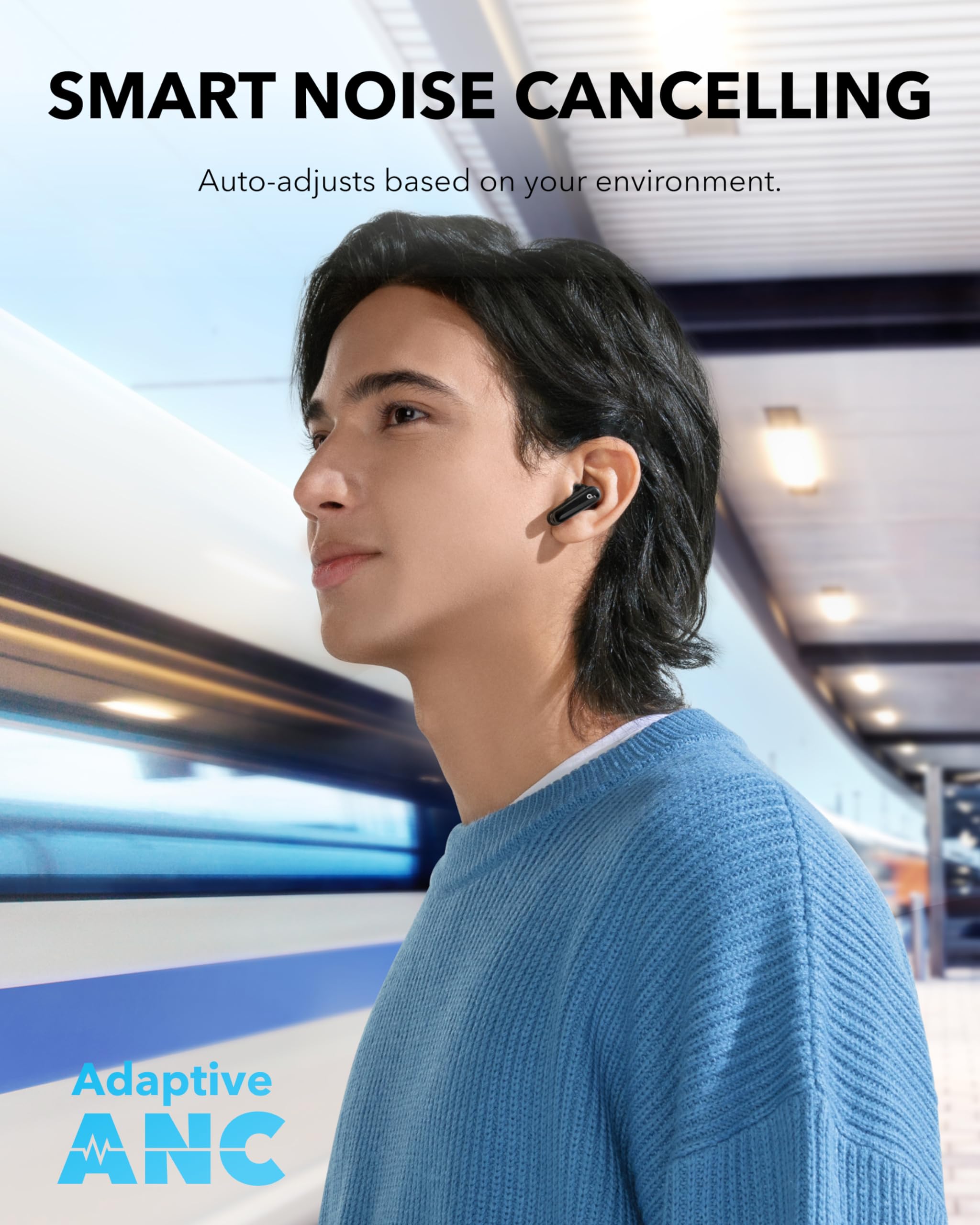 soundcore P40i by Anker, Noise Cancelling Wireless Earbuds, Adaptive Noise Cancelling to Environments, Heavy Bass, 60H Playtime, 2-in-1 Case and Phone Stand, IPX5, Wireless Charging, Bluetooth 5.3 🍁 All In One Marketplace Canada