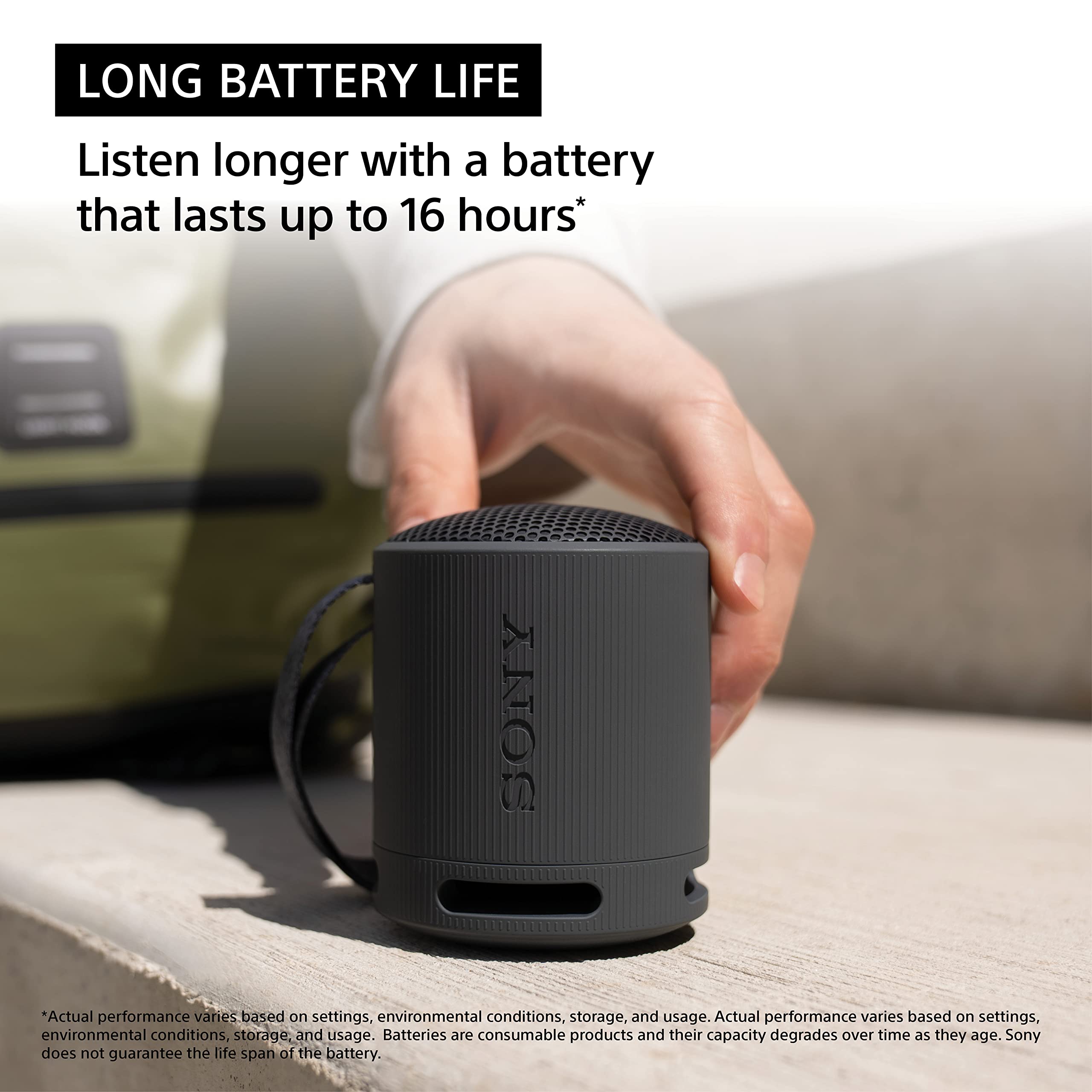 Sony SRS-XB100 Wireless Bluetooth Portable Lightweight Super-Compact Travel Speaker, Extra-Durable IP67 Waterproof & Dustproof, 16 Hour Battery, Versatile Strap, and Hands-Free Calling, Black New 🍁 All In One Marketplace Canada
