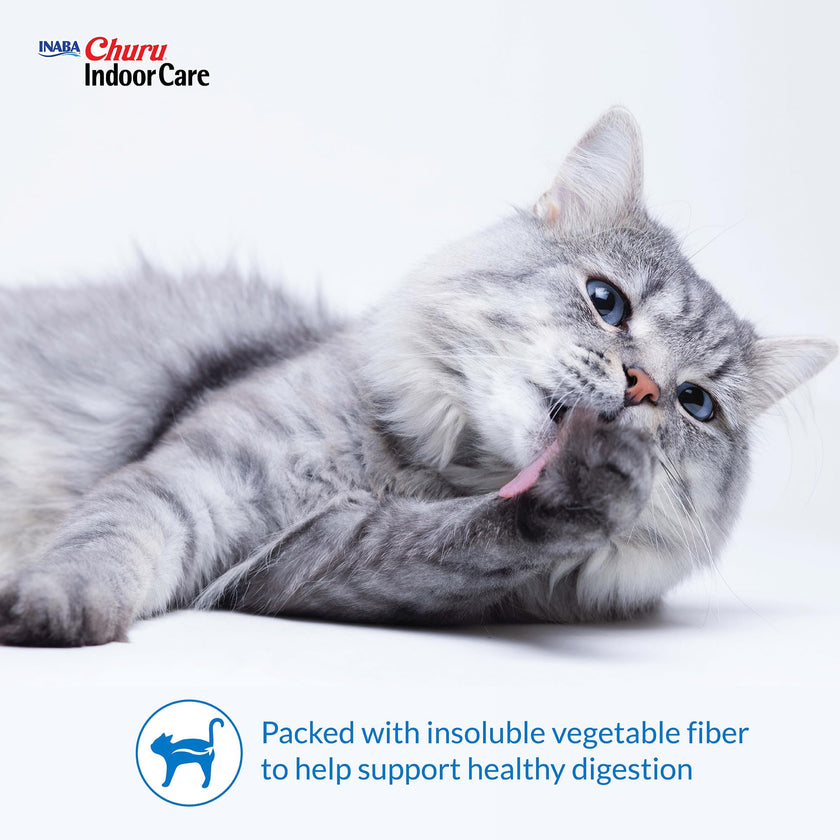 INABA Churu Indoor Care for Hairball Control, Functional Lickable Cat Treat with Taurine & Green Tea Extract, 14 Grams Each, 20 Tubes Total, Tuna & Chicken Variety 🍁 All In One Marketplace Canada