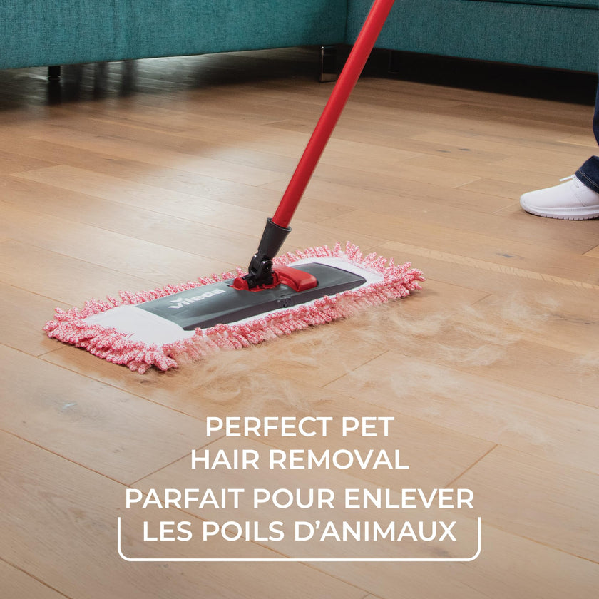 Vileda Pet Pro Microfiber Hair & Dust Mop | Flat dust mop | Three times more pet hair removal | Extra large trapezoid mop head | 100% Microfiber | Multi surface dry usage | Reusable & machine washable 🍁 All In One Marketplace Canada